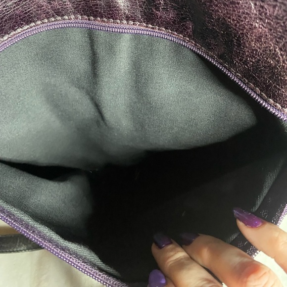 Pietro Alessandro Patent Leather Shoulder Bag -Purple - Picture 4 of 7